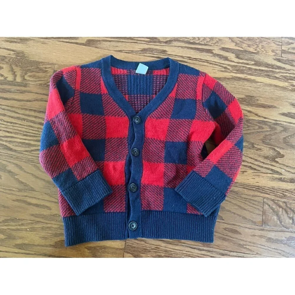 Gap Boys Plaid Cardigan